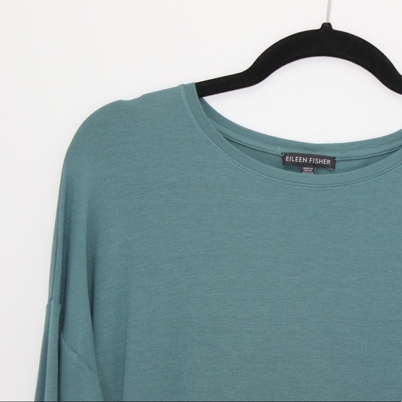 EILEEN FISHER Oversized Green Blue Casual Dress Tunic Lagenlook XXS - Picture 5 of 8